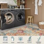 Lahome Moroccan Trellis Washable Rug, 2x3 Kitchen Rugs for Entryway Bathroom, Non-Slip Indoor Door Mat Ultra-Thin, Small Oriental Throw Carpet for Bedroom Entry Elise, Cream/Multi - Image 3