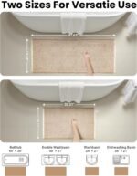Waffle Bath Mat Set, Non Slip Bathroom Rugs Sets 2 Piece, Ultra Absorbent Long Bath Rug Runner for Bathroom Boho Chic Decor, Machine Washable Floor Mats, Brown & White, 20"×47" Plus 18"×30" - Image 4