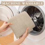 YIHOUSE Beige Bathroom Rug Sets 2 Piece, Absorbent Bath Mat for Bathroom Non Slip Washable, Bath Room Mat Quick Dry, Thin Bath Rug Set for Toilet and Floor(17"x24"+17"x47") - Image 4