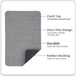 Bath Mat,Ultra Thin Bathroom Rugs,Rubber Bath Mats for Bathroom,No Slip Bath Rugs,Quick Dry,Machine Washable,Low Pile,Absorbent,Shower Outside,Sink,Home Decor Accessories.Grey,1'5"x2'3"(17x27Inch) - Image 2