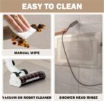 Non Slip Bath Mat, Rubber Backing Ultra Thin Bathroom Rugs Fit Under Door Quick Dry Super Absorbent Washable Bath Rug Shower Mat for Bathroom Floor Bathtub Shower Sink, Easy Care Beige 16"x 24" - Image 8