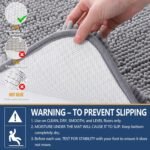 Arotive Bathroom Rugs 30x20, Extra Soft Absorbent Shaggy Chenille Bath Rugs, Machine Washable Rubber Backing Non-Slip Bath Mats for Bathroom Floor Tub and Shower, Home Decor Accessories, Grey - Image 5