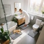 Yimobra Memory Foam Bath Mat Set 3 Pieces- Super Soft Absorbent Quick Dry Bathroom Rug Sets, Machine Washable Non Slip Floor Carpet for Tub Shower, Vanity & Toilet Base, Gray - Image 8