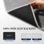 YIHOUSE Gray Bathroom Rugs Sets 3 Piece, Quick Dry Thin Bath Mat with Toilet Rug, Non Slip Absorbent Machine Washable, Bath Runner Rugs for Bathtub Sink Home Decor - Image 6
