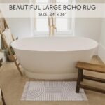KIBAGA Beautiful Boho Rug with Tassels for Your Bathroom - Soft 2 x 3 ft. Cotton Rug Fits Perfectly Into Your Bath - Washable, Non-Slip Mat Ideal to Enhance Any Modern Home Decor, 24 x 36 inch - Image 2