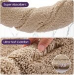 DEXI Bathroom Rug 43x24, Non Slip Washable Bath Mat for Shower Floor, Extra Large Absorbent Soft Bathmat with Rubber Backing, Quick Dry Microfiber Carpet, Beige - Image 7