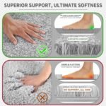 Yimobra Bathroom Rugs Non Slip Washable Ultra Soft Absorbent Microfiber Bath Mat, Dual-Tone Decor Rug with Rubber Backing for Bathroom Floor, Tub and Shower,24x17,Home Essentials,Grey and White - Image 3