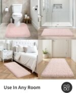 ILANGO Pink Bathroom Rugs 24" × 17" Non Slip & Super Absorbent Extra Thick Soft, Washable Bath Mat for Floor, Non Shedding Microfiber Plush Holiday Bath Rug with Rubber for Shower Sink - Image 8