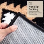 DEXDE Black Bathroom Rugs Mat 20x32, Aztec Boho Bath Rugs Long Western Plush Non Slip Machine Washable Bath Mats Large Luxury Soft Absorbent Modern Carpet for Floor, Tub, Shower, Kitchen, Entryway - Image 6