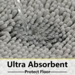 Bathroom Rugs Sets 3 Piece Extra Soft and Absorbent Shag Bathroom Rugs, Machine Wash Mat, Strong PVC Non-Slip Underside, Plush Carpet Mats (Light Grey) - Image 6