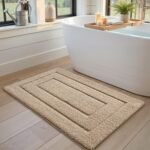 DEXI Bathroom Rug 43x24, Non Slip Washable Bath Mat for Shower Floor, Extra Large Absorbent Soft Bathmat with Rubber Backing, Quick Dry Microfiber Carpet, Beige - Image 5