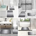 OLANLY Bathroom Rugs Sets 3 Piece, Soft Absorbent Microfiber Bath Mats and U-Shaped Contour Toilet Rug, Machine Wash Dry, Plush Shaggy Bath Mat Set for Bathroom (30"x20"+24"x16"+24"x20", Grey) - Image 9