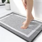 OLANLY Bathroom Rugs 24x16, Extra Soft and Absorbent Microfiber Bath Mat, Non-Slip, Machine Washable, Quick Dry Shaggy Bath Carpet, Suitable for Bathroom Floor, Tub, Shower (Small, Grey)