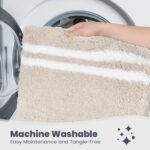 PURRUGS Bathroom Rug Non-Slip Machine Washable 20" x 30", Super Absorbent and Quick Dry Shaggy Microfiber Bath Mat, Extra Soft and Plush Bath Rug for Bathtub, Shower, and Sink, Beige - Image 6