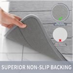Yimobra Memory Foam Bath Mat, Super Soft Absorbent Bathroom Rug Non Slip, Quick Dry, Machine Washable Floor Carpet for Tub Shower, Home Decor Accessories, 24x17, Grey - Image 5