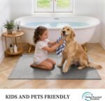 YIHOUSE Gray Bathroom Rugs Sets 3 Piece, Quick Dry Thin Bath Mat with Toilet Rug, Non Slip Absorbent Machine Washable, Bath Runner Rugs for Bathtub Sink Home Decor - Image 9