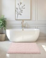 ILANGO Pink Bathroom Rugs 24" × 17" Non Slip & Super Absorbent Extra Thick Soft, Washable Bath Mat for Floor, Non Shedding Microfiber Plush Holiday Bath Rug with Rubber for Shower Sink - Image 9