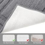 HOMEIDEAS Bathroom Rugs Sets 3 Piece, Super Soft and Absorbent Non Slip Microfiber Toilet Bath Mat with U-Shaped (Grey) - Image 6