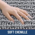Smiry Bathroom Rugs Mat 30x20, Extra Soft Absorbent Chenille Bath Rugs, Non Slip Rubber Backing Machine Washable Quick Dry Bath Mats for Bathroom Floor, Tub, Shower, Home Decor Accessories, Grey - Image 4
