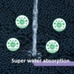 RUN HELIX Bathroom Rugs Set 2 Piece Thick Chenille Bath Mats, Soft Quick Dry Plush Absorbent Bath Rugs with Non-Slip PVC Backing, 32x20+24x16 Inch Black - Image 7