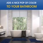 ACCUMTEK Striped Navy Blue Bathroom Rug Set 3 Pieces Ultra Soft, Non Slip Chenille Toilet Mat, Absorbent Plush Shaggy Bath Mats for Bathroom, Bedroom, Kitchen - Image 7