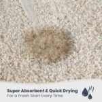 PURRUGS Bathroom Rug Non-Slip Machine Washable 20" x 30", Super Absorbent and Quick Dry Shaggy Microfiber Bath Mat, Extra Soft and Plush Bath Rug for Bathtub, Shower, and Sink, Beige - Image 2