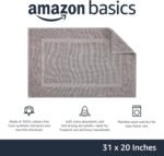 Amazon Basics Banded Bathroom Bath Rug Mat, Machine Washable, 100% Cotton, 31" x 20", Powder Gray - Image 3