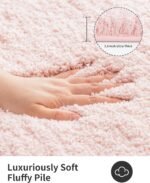 ILANGO Pink Bathroom Rugs 24" × 17" Non Slip & Super Absorbent Extra Thick Soft, Washable Bath Mat for Floor, Non Shedding Microfiber Plush Holiday Bath Rug with Rubber for Shower Sink - Image 3