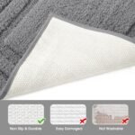 HOMEIDEAS Bathroom Rugs Sets 2 Piece, Super Soft and Absorbent Non Slip Microfiber Machine Washable Bath Mat Set (20" x 32" + 16" x 24", Grey) - Image 5