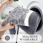 Pauwer Bathroom Rug Mat Set 3 Piece, Microfiber Shaggy Bath Set, Non-Slip Ultra Soft Carpet Mats, Absorbent with U-Shaped Toilet for Bathroom, Tub, Shower, Dark Grey - Image 6