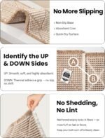 Waffle Bath Mat Set, Non Slip Bathroom Rugs Sets 2 Piece, Ultra Absorbent Long Bath Rug Runner for Bathroom Boho Chic Decor, Machine Washable Floor Mats, Brown & White, 20"×47" Plus 18"×30" - Image 3