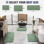 TECHMILLY Super Soft Shaggy Bathroom Rugs, Absorbent Thick Non Slip Microfiber Bath Rugs, Quick Dry Machine Washable Bath Mat for Bathroom Floor, Bathtub and Shower 17"x24" - Image 2