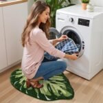 LUMI Cute Bathroom Rugs with Green Leaf Plant, Soft, Fluffy, Plush, Absorbent, Quick Dry, Non Slip, Machine Washable for Shower Floor, Bathroom, Bedroom,Kids Room, 23.5"x31.5", Monstera - Image 8