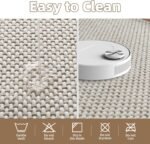 PADOOR-Bath Mat-Super Absorbent Chenille Bathroom Mats-Rubber Backed Bath Mats for Bathroom Non Slip, Easy Clean Bathroom Rugs Front of Bathtub,Shower Room,Sink-17×28, Beige&Cream - Image 4