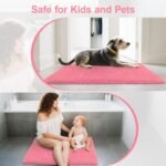 Bathroom Rugs Non Slip 24"x16", Absorbent Bath Mats Quick Dry, Shaggy Microfiber Bath Rugs, Extra Soft Plush, Machine Washable Bath Mats for Bathroom Floor, Tub and Shower, Pink - Image 8
