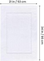 Utopia Towels Cotton Banded Rug, Bath Mats, Not a Bathroom Rug, 21 by 34 Inches, 100% Ring Spun Cotton, Highly Absorbent Shower Bathroom Floor Mat, White, 2 Pack - Image 3