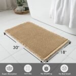 MIULEE Set of 2 Waffle Bathroom Rugs, Boho Bath Rugs Non Slip Washable, Super Absorbent Bath Mats, Ultra Soft Rubber Backed Shower Mats for Bathroom Floor, Tub and Shower, Brown, 18x30 Inch - Image 2