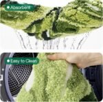 LUMI Cute Bathroom Rugs with Green Leaf Plant, Soft, Fluffy, Plush, Absorbent, Quick Dry, Non Slip, Machine Washable for Shower Floor, Bathroom, Bedroom,Kids Room, 23.5"x31.5", Monstera - Image 7