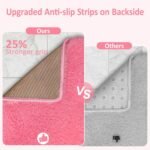 Bathroom Rugs Non Slip 24"x16", Absorbent Bath Mats Quick Dry, Shaggy Microfiber Bath Rugs, Extra Soft Plush, Machine Washable Bath Mats for Bathroom Floor, Tub and Shower, Pink - Image 6