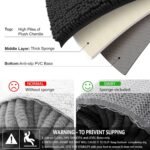 Smiry Luxury Chenille Bathroom Rugs 30x20, Extra Soft and Absorbent Shaggy Bath Mat, Machine Washable, Non-Slip Plush Carpet Runner for Tub, Shower, and Floor, Home Decor Accessories, Black - Image 5