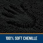 OLANLY Black Bathroom Rug 30x20, Extra Soft Absorbent Chenille Bath Rugs, Rubber Backing Quick Dry, Machine Washable Bath Mats for Bathroom Floor, Tub and Shower, Home Decor Accessories - Image 3