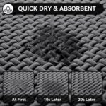 Bathroom Rugs Non Slip, Super Absorbent Quick Dry Bath Mats for Bathroom, Foam Weave Texture Thin Bath Rugs Washable with Rubber Backing Fit Under Door Outside Shower,16" x 24“ - Image 4