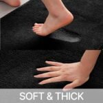 HOMEIDEAS Upgraded Bathroom Rugs Set 3 Piece, Extra Thick Absorbent Soft Memory Foam, Washable Toilet Bath Mat (Black) - Image 5