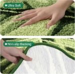 LUMI Cute Bathroom Rugs with Green Leaf Plant, Soft, Fluffy, Plush, Absorbent, Quick Dry, Non Slip, Machine Washable for Shower Floor, Bathroom, Bedroom,Kids Room, 23.5"x31.5", Monstera - Image 6