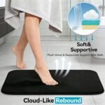 Black Bathroom Rug Set Memory Foam Bath Mats 3 Piece with Toilet Mats, Soft & Supportive, Shock Absorbing, Water Absorbent, Non-Slip Bath Rugs, Machine Washable, Area Rug, Home Decor Accessories - Image 4