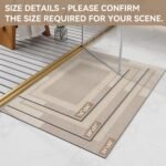 Non Slip Bath Mat, Rubber Backing Ultra Thin Bathroom Rugs Fit Under Door Quick Dry Super Absorbent Washable Bath Rug Shower Mat for Bathroom Floor Bathtub Shower Sink, Easy Care Beige 16"x 24" - Image 2