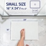 SUBRTEX Bathroom Rugs Chenille Bath Rug Soft Short Plush Bath Mat Soft Shower Mat Water Absorbent Shower Mat Quick Dry Machine Washable(White,16" x 24") - Image 3