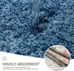 Bathroom Rugs Non Slip Washable, Ultra Thick Soft Microfiber Absorbent Bath Mats, High Density Foam Latex Non Slip Backing Bath Rugs, Fluffy Floor Carpet for Tub&Shower 24x17, Blue - Image 4