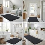 Smiry Memory Foam Bath Mat 30x20, Extra Soft and Absorbent Bathroom Mats, Non Slip Washable Carpet for Floor, Shower and Tub, Black - Image 8