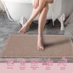 ZALL Tan Waffle Bath Mat,Super Absorbent Non Slip Bathroom Rug,Brown 18x30inch,Machine Washable Ultra Soft Floor Mats - Image 2